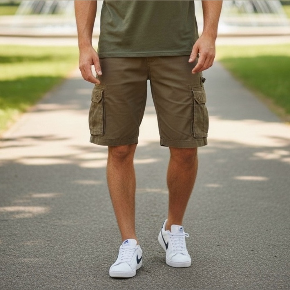 True Nation Khaki Cargo Shorts Size 42